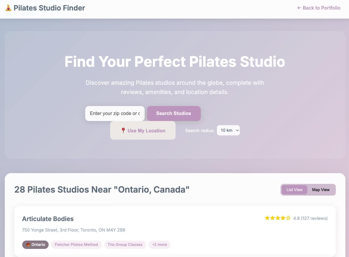 Pilates Studio Finder